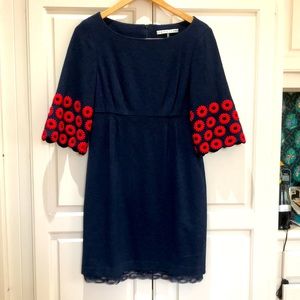 Trina Turk Navy and Red Dress